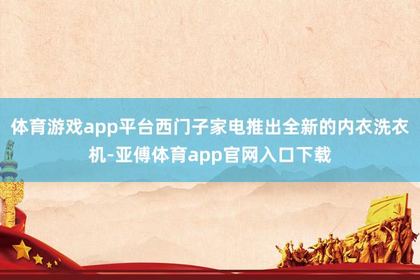 体育游戏app平台西门子家电推出全新的内衣洗衣机-亚傅体育app官网入口下载