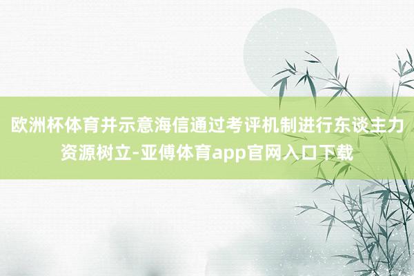欧洲杯体育并示意海信通过考评机制进行东谈主力资源树立-亚傅体育app官网入口下载