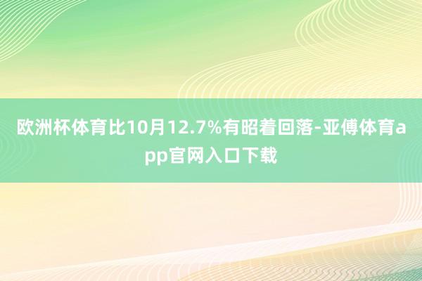 欧洲杯体育比10月12.7%有昭着回落-亚傅体育app官网入口下载