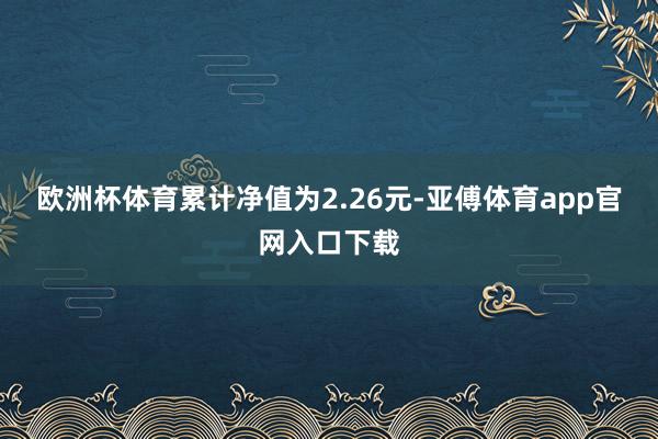 欧洲杯体育累计净值为2.26元-亚傅体育app官网入口下载