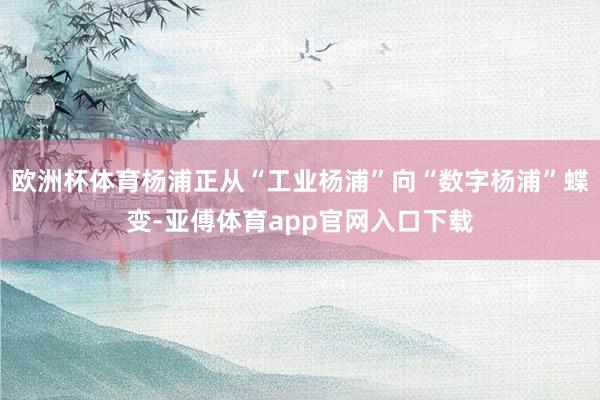 欧洲杯体育杨浦正从“工业杨浦”向“数字杨浦”蝶变-亚傅体育app官网入口下载