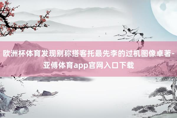 欧洲杯体育发现别称搭客托最先李的过机图像卓著-亚傅体育app官网入口下载