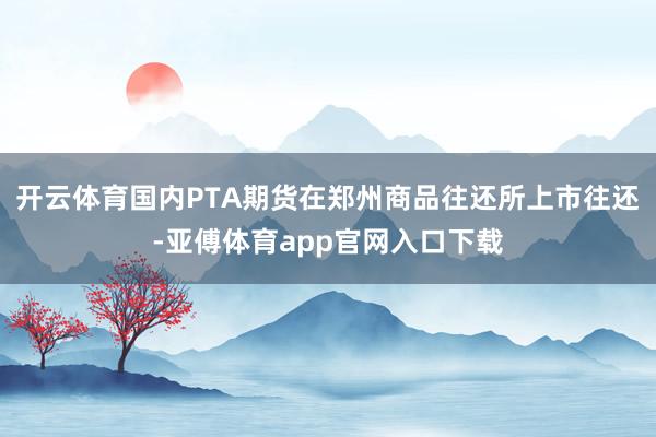 开云体育国内PTA期货在郑州商品往还所上市往还-亚傅体育app官网入口下载