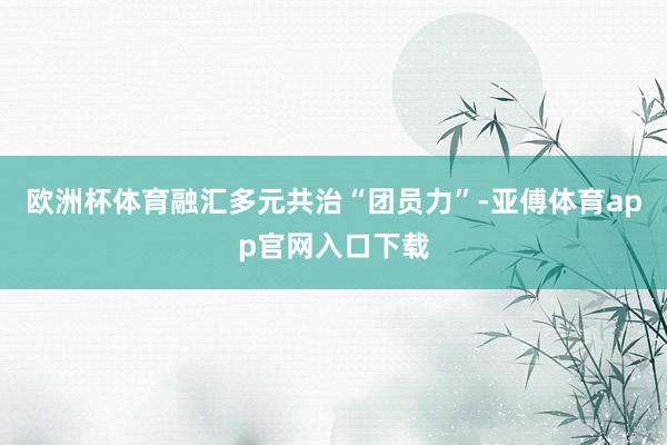 欧洲杯体育融汇多元共治“团员力”-亚傅体育app官网入口下载