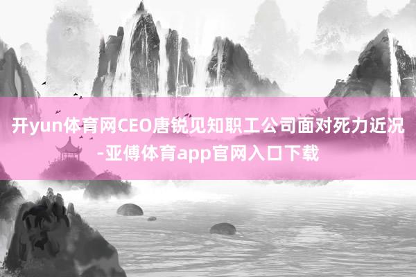 开yun体育网CEO唐锐见知职工公司面对死力近况-亚傅体育app官网入口下载