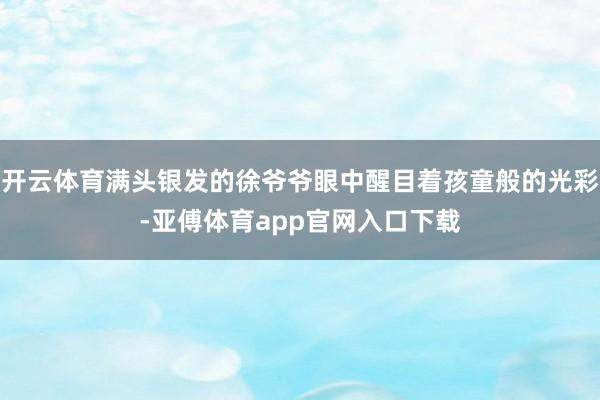 开云体育满头银发的徐爷爷眼中醒目着孩童般的光彩-亚傅体育app官网入口下载