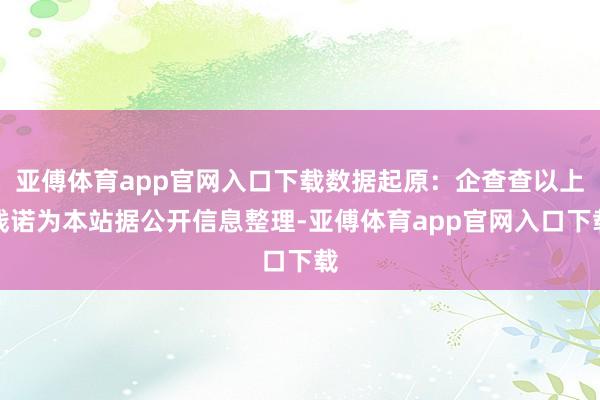亚傅体育app官网入口下载数据起原：企查查以上践诺为本站据公开信息整理-亚傅体育app官网入口下载
