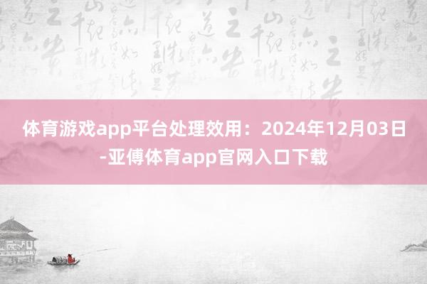 体育游戏app平台处理效用：2024年12月03日-亚傅体育app官网入口下载