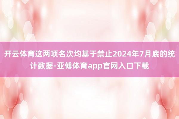 开云体育这两项名次均基于禁止2024年7月底的统计数据-亚傅体育app官网入口下载