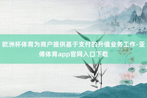 欧洲杯体育为商户提供基于支付的升值业务工作-亚傅体育app官网入口下载