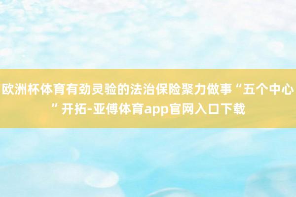欧洲杯体育有劲灵验的法治保险聚力做事“五个中心”开拓-亚傅体育app官网入口下载